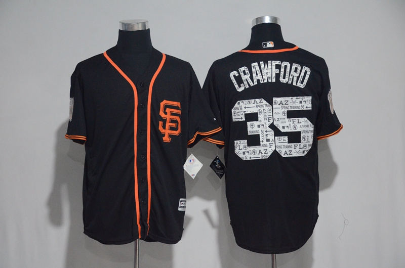 2017 MLB San Francisco Giants #35 Crawford Black Spring Training Jersey